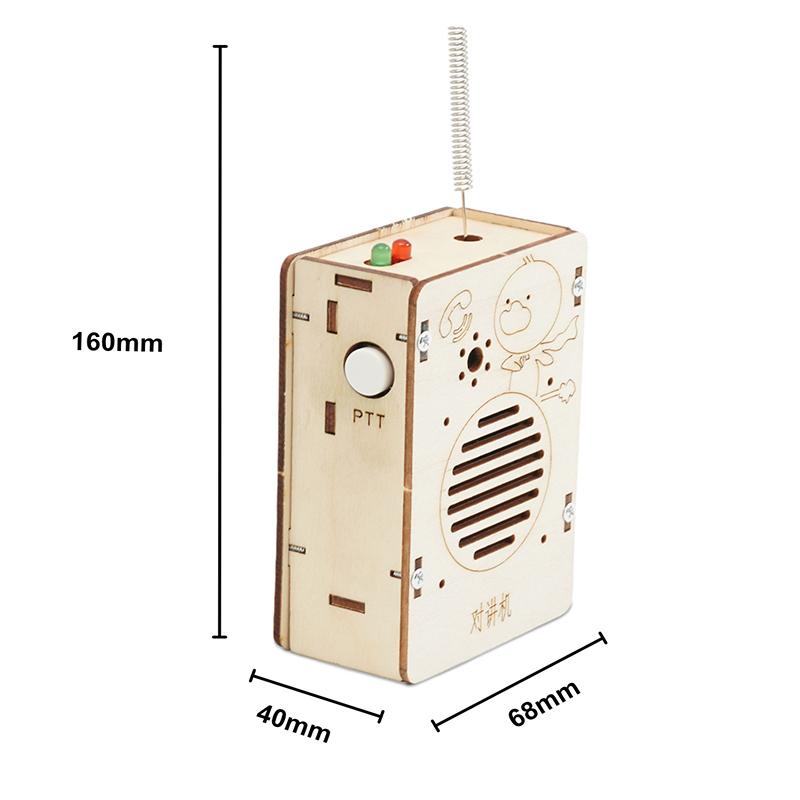 Wireless Walkie Talkie 1 2Pcs DIY Model Kit STEM Science Classroom Project Toy for Boys Girls Learning Use A37A 1pcs