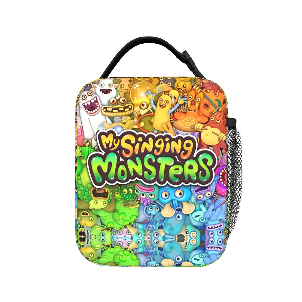 My Singing Monster Lunch Bag Retro Lunch Box Travel Convenient Thermal Lunch Bags For Women Oxford Graphic Cooler Bag