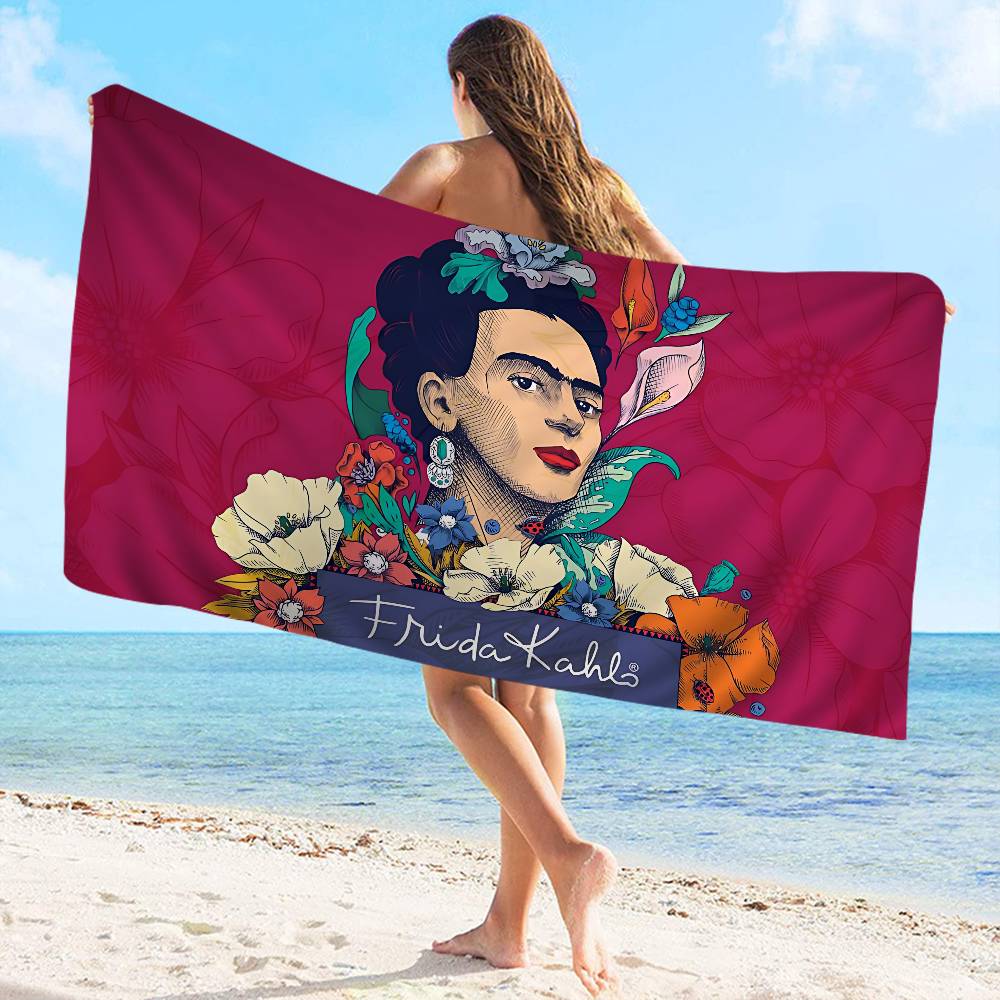 F-Frida K-Kahlo Arte Microfibra Asciugamano da Spiaggia Assorbente Asciugatura Rapida Morbido Yoga Nuoto Resort Arrampicata su Montagna Asciugamano