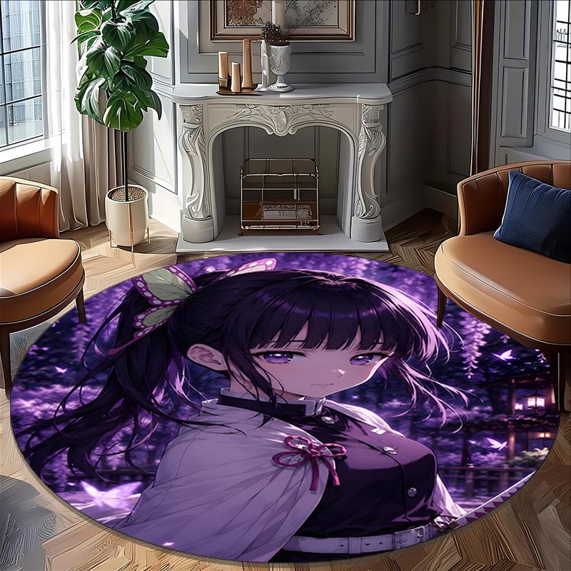 1pc Tsuyuri Kanawo Carpet, Round Rug, Comfortable, Suitable for Entryways, Living Rooms, Office, And Bedrooms, Christmas Decoration