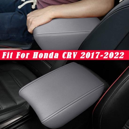 

Best Leather Center Console Lid Armrest Cover Trim For Honda CRV 2017- Grey