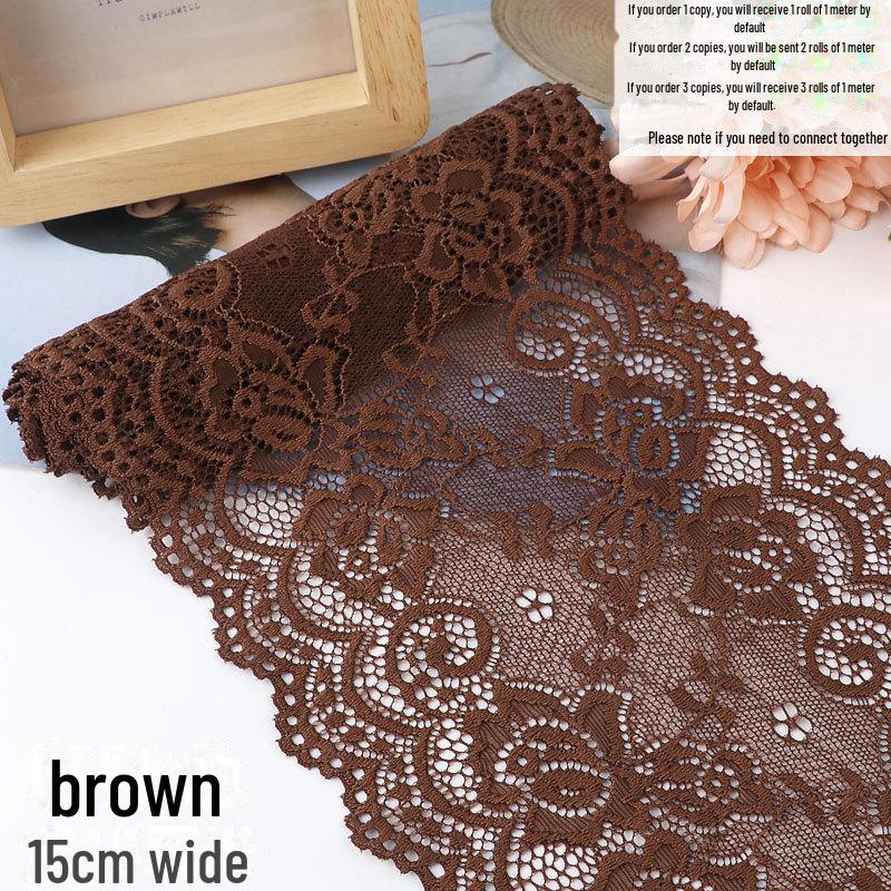 15cm Szeroka Miękka Elastyczna Koronka do Dekoracji Ubrań i Spódnic DIY w Kolorze Białym lub Czarnym