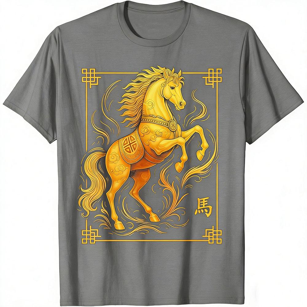 

Year of The Horse Harajuku T Shirt Lunar New Year Chinese New Year 2026 T-Shirt Loose Women Tees Streetwear Y2K Clothes XL