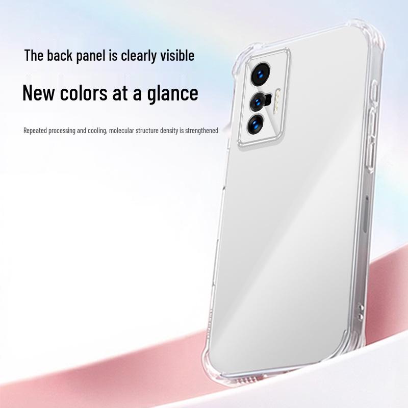 Vivox70 Transparent Phone Case: Anti-Drop TPU with Airbag Corners for X70Pro/X70Pro+, Simple High-End Design