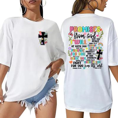 Promises From God Short Sleeved Summer Trendy Loose Sweatshirt Printed Casual T-Shirts Women’s
