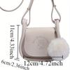 Fashiable Miniature Shoulder Bag with Adjustable Strap and Pompom Charm - PU Material,Magnetic Closure