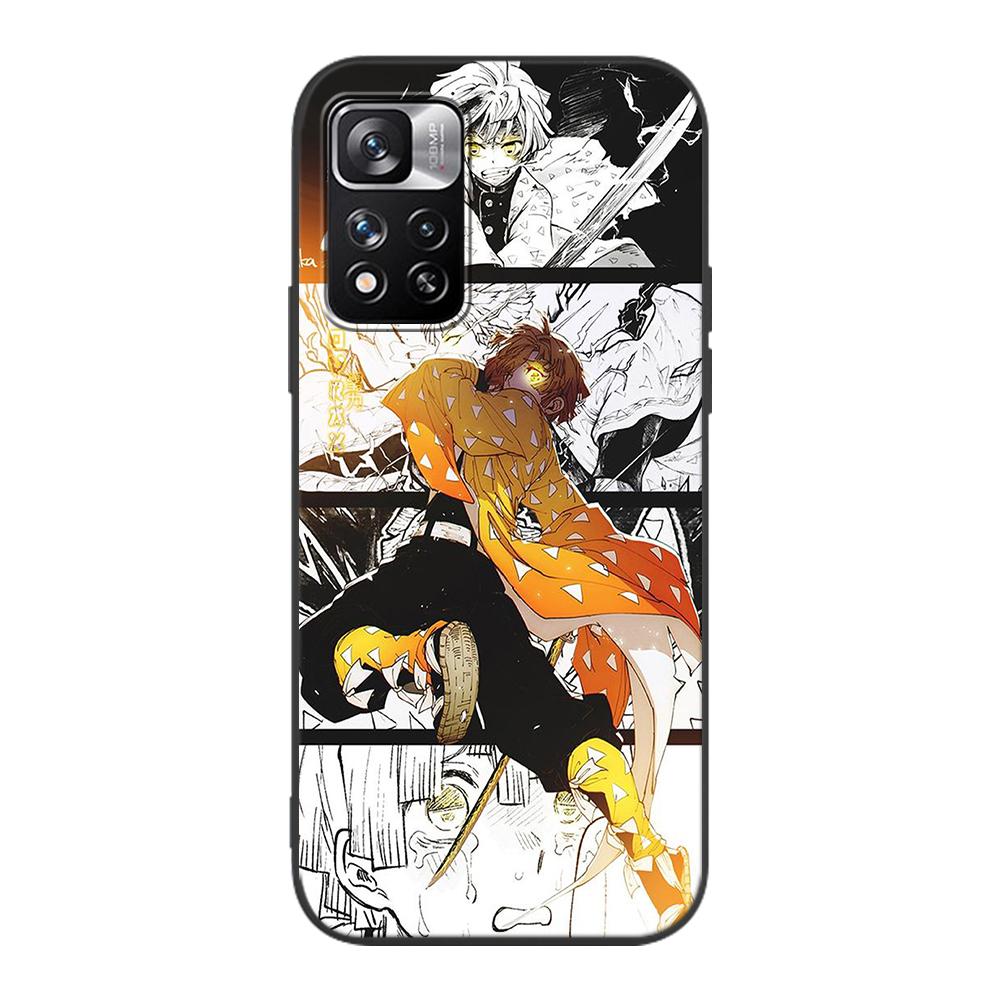 Demon Slayer Case for Xiaomi Redmi Note 9S 9 11 10 8 Pro 9C 9 K40 9A 7 8T 7A 9T Soft Silicone Coque Anime Black Phone Cover Fall