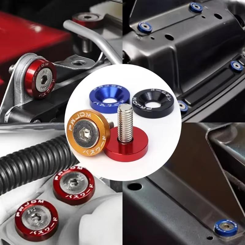 M6 Anodized Aluminum Fender Screw Washers Bolts for Automobile Fender Headlight Bumper Car Modified Fasteners JDM Fender Washers