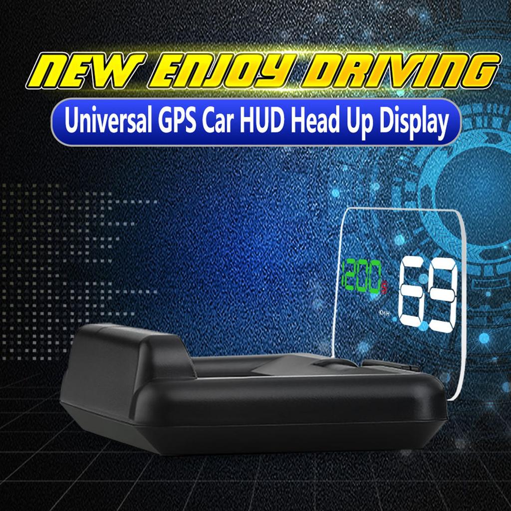 Car HUD Display, GPS Smart Gauge High Definition HUD Car Diagnostic Tool Safe Driving Computer Overspeed Fault Alarm