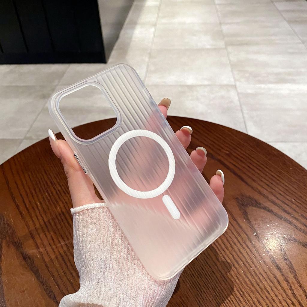 Corrugated Skin Feeling Magnetic Mobile Phone Case Is Suitable for Apple 15PROMAX Skin Feeling 14 Personality 16PRO Soft Case 11