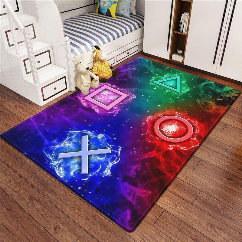 Gaming Esports Geometric Controller Pattern Carpet Mat for Boys Bedroom Gaming  large rug for Living Room Home Decoration Rug