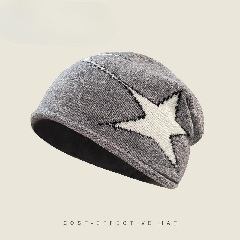 

Knitted Hats for Women in Autumn and Winter Pile Hats for Warmth Ear Protecting Piled Up Woolen Hats Headwear and Cold Hats one size