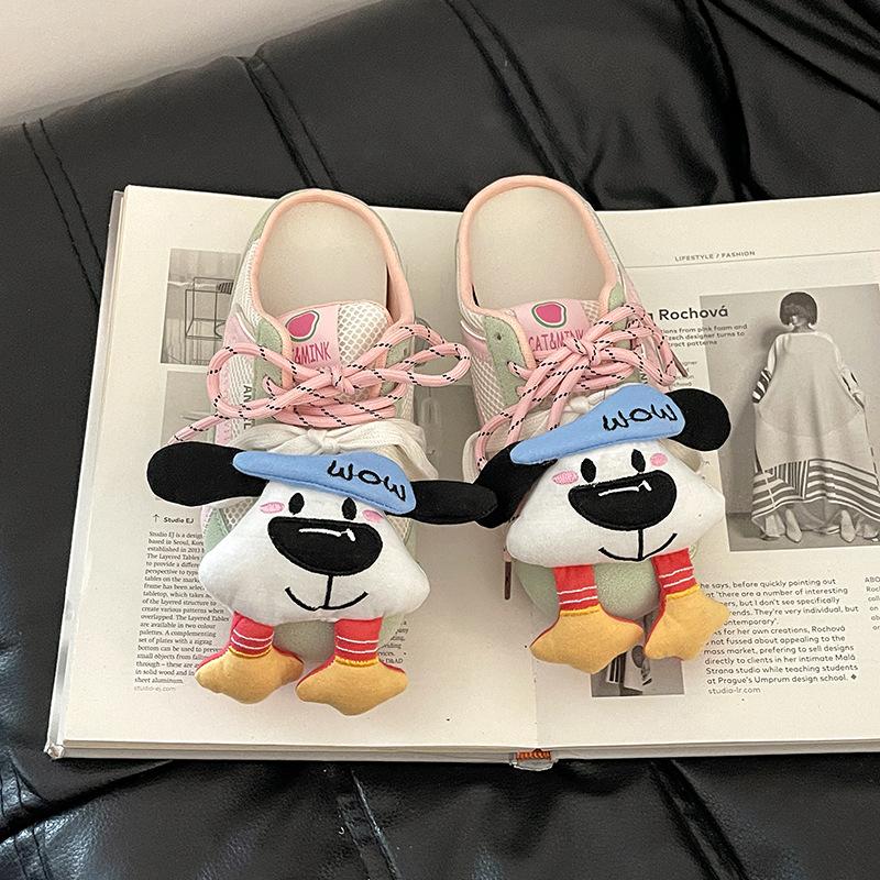 Fashion Retro Doll Accessories Bag Head Half Slippers Women's Summer Design Sense Mesh Casual Versatile Flat Bottom Slippers Tide