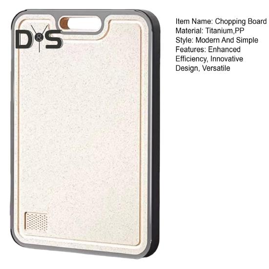 Titanium Cutting Board Double Sided Chopping Board with Juice Tank Garlic Grinding Area Kitchen Essential for Home Family Outdoor Cooking