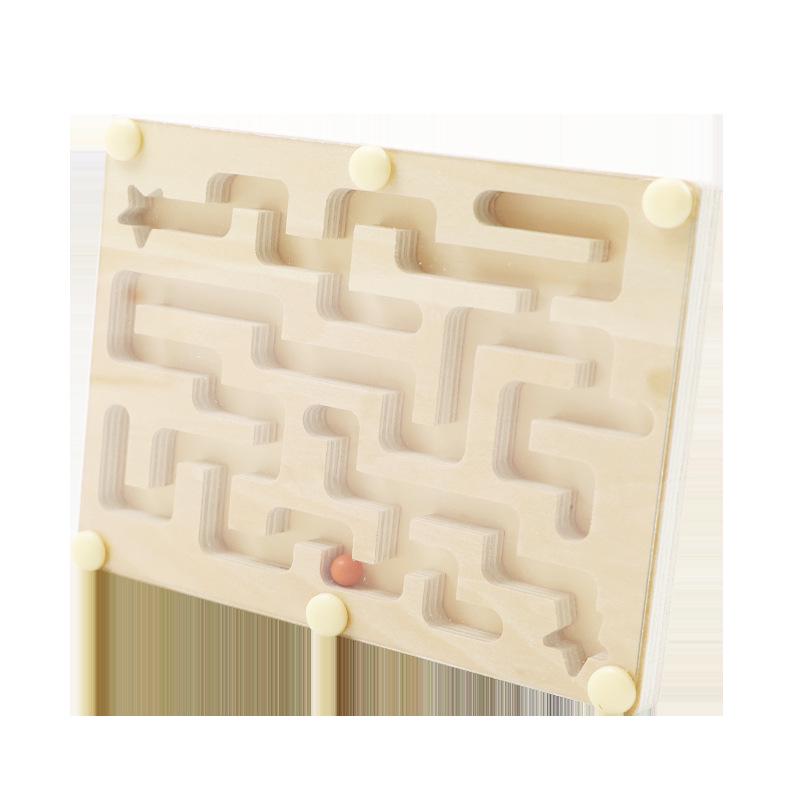 Wooden Magnetic Marble Maze Game for Kids - Educational, Early Learning, Logic Development Toy