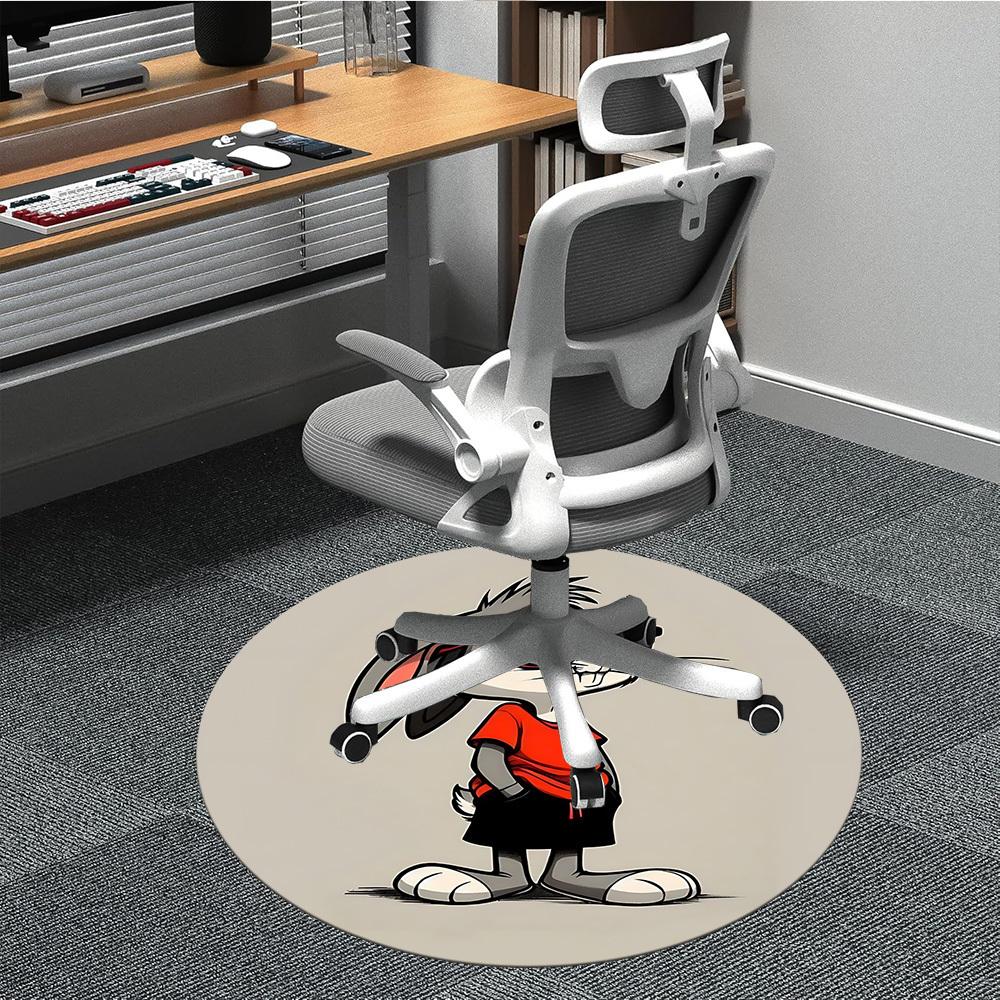 

1pc Bugs Bunny Office Round Area Rug, Under Office Chairs Bedroom Living Room Home Decor, Available in Various Sizes 80cm by 80cm