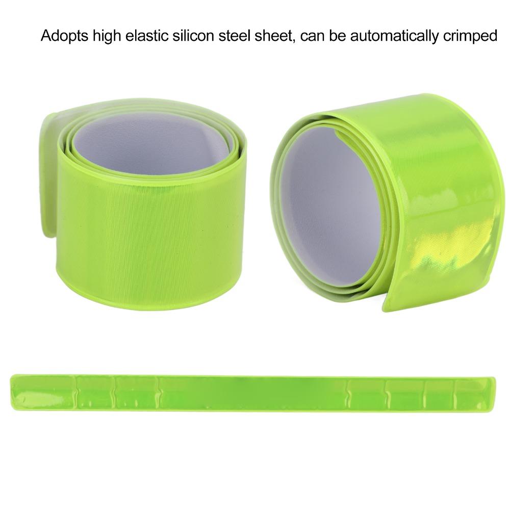 10PCS 40*3cm Reflective Slap Bands Steel Safety Reflector Strips  For Night Jogging