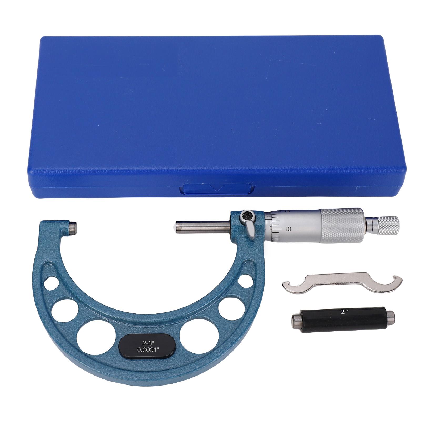 

Механический микрометр 2-3 дюйма Микрометр для измерения наружного диаметра ±0,0001 дюйма Точность Калибровочная деталь с ключом для измерения длины синий