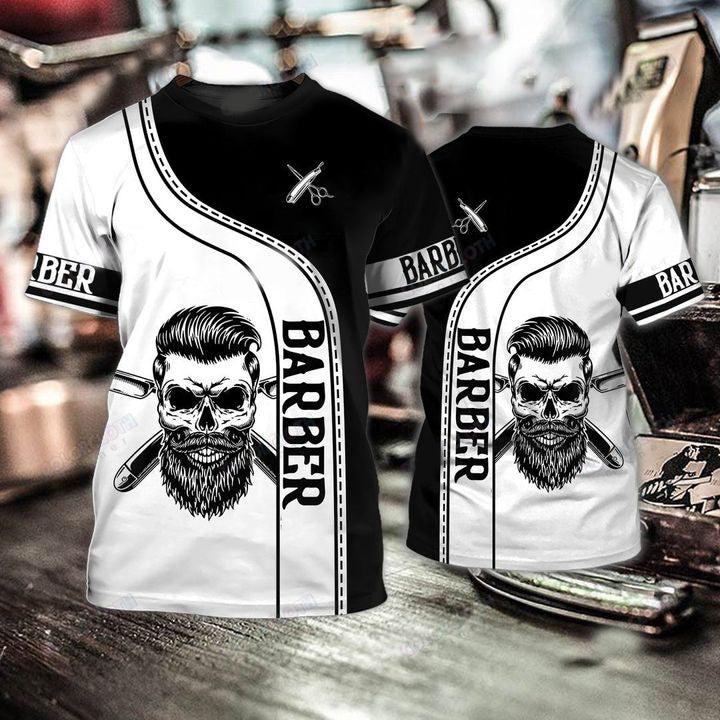 

2023 Men s 3D Printing T-shirt Customized Barber Shop Work Suit Casual Short Sleeve Sweater Summer Fashion Sale 6XL