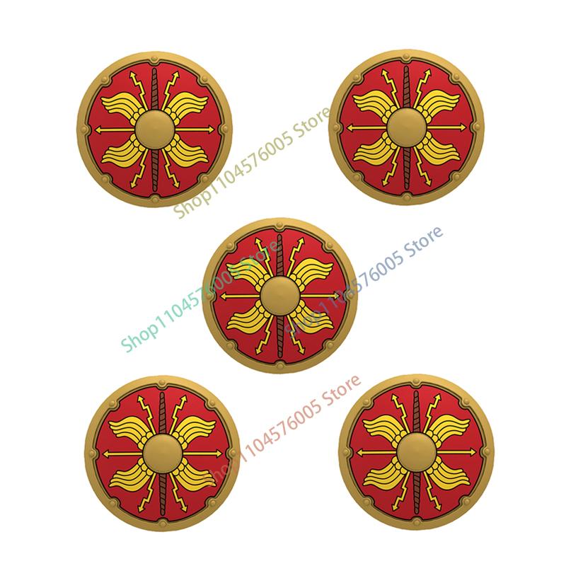 Średniowieczny Rzym Tarcza Budowlane Klocki Wojskowe Żołnierz Rzymski Wojownik Rycerz Postać Łucznik Fartuch Płaszcz Akcesoria Ceglany Zabawka Prezent