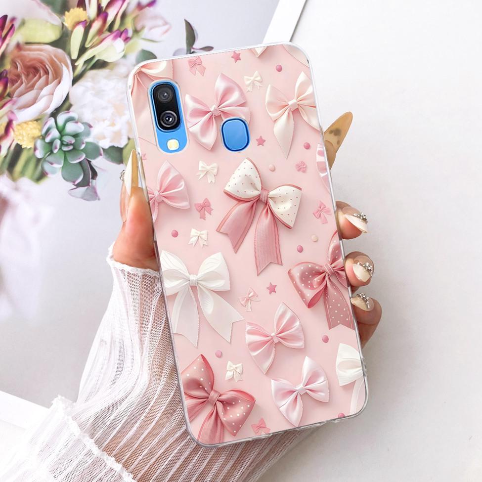 For Samsung A40 Case Transparent Cute Cat Fashion Butterfly Funny Painted Phone Casing For Samsung Galaxy A40 SM-A405F Cover
