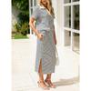 2026 Summer New Women's Fashion Casual Turn-down Collar T-shirt and Slit Skirt Set