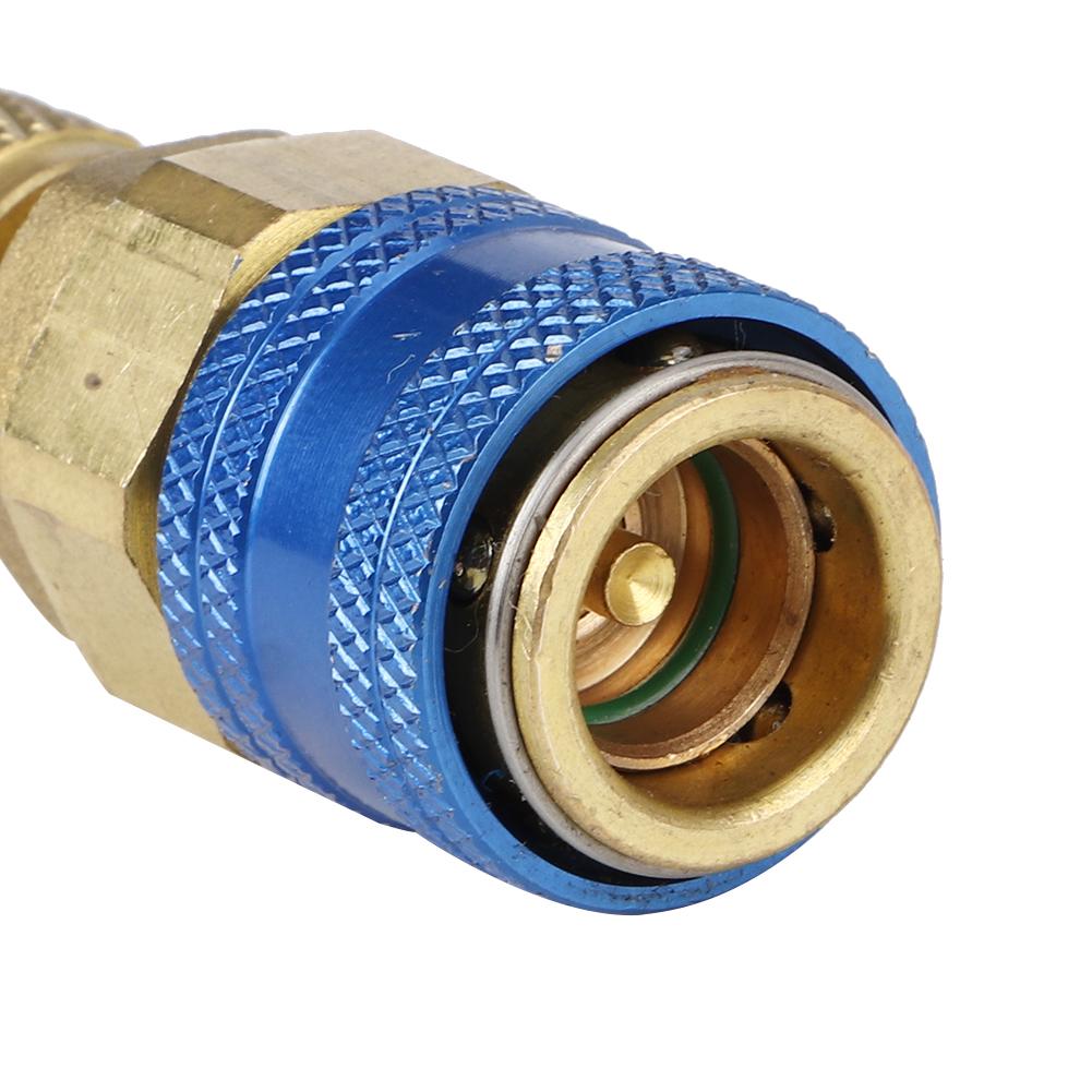 Ein R134A Kältemittel-Füllrohr Nachfüllschlauch mit Manometeradapter Auto-Klimaanlagen-Reparaturwerkzeug