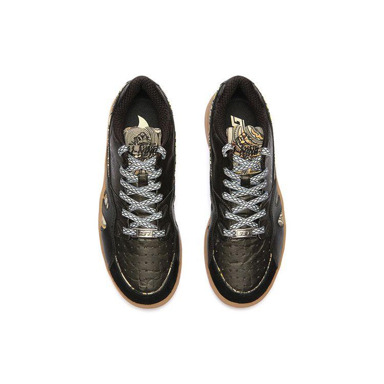 Li Ning Deluxe Low Leather Casual Fashion Slip Resistant Durable Lightweight Low Top Skate Shoes Women sneaker Black AZGS046-3