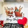Santa Claus and Reindeer Giving Gifts English Slogan Living Room Dining Room Background Wall Decoration Stickers