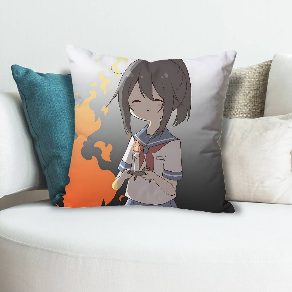 YYandere SSimulator Spiel Anime Berühmtheit Merchandise AllMatch Bedruckter Kissenbezug Sofa Auto Büro Zimmer Dekoration Schutz