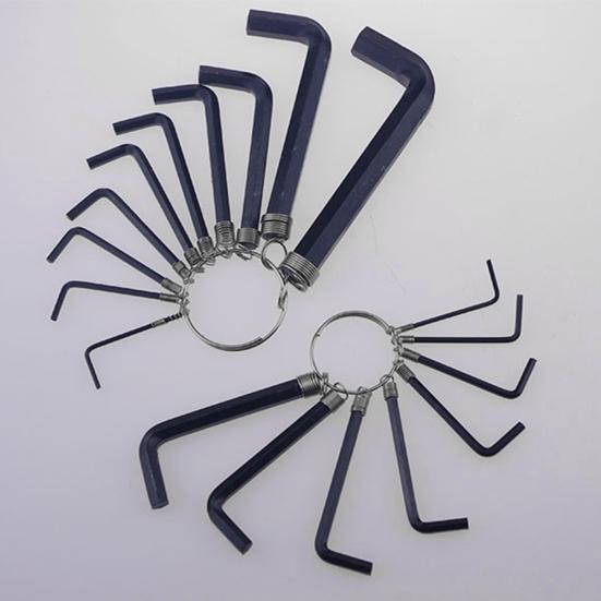 8Pcs Steel Hexagon Hex End Key Wrench Set with Spring Circle Bike Repair Tool