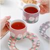 Tulip Ceramic Coffee Cup Tea Juice Breakfast Mug Flower Shaped Afternoon Milk Cup with Saucer Drinking Water Cups.for Home Party