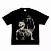 Dark Wind Skull Print High Quality Pure Cotton Casual Loose Street Dance Retro Vintage Men and Women Short Sleeve T-shirt Tide
