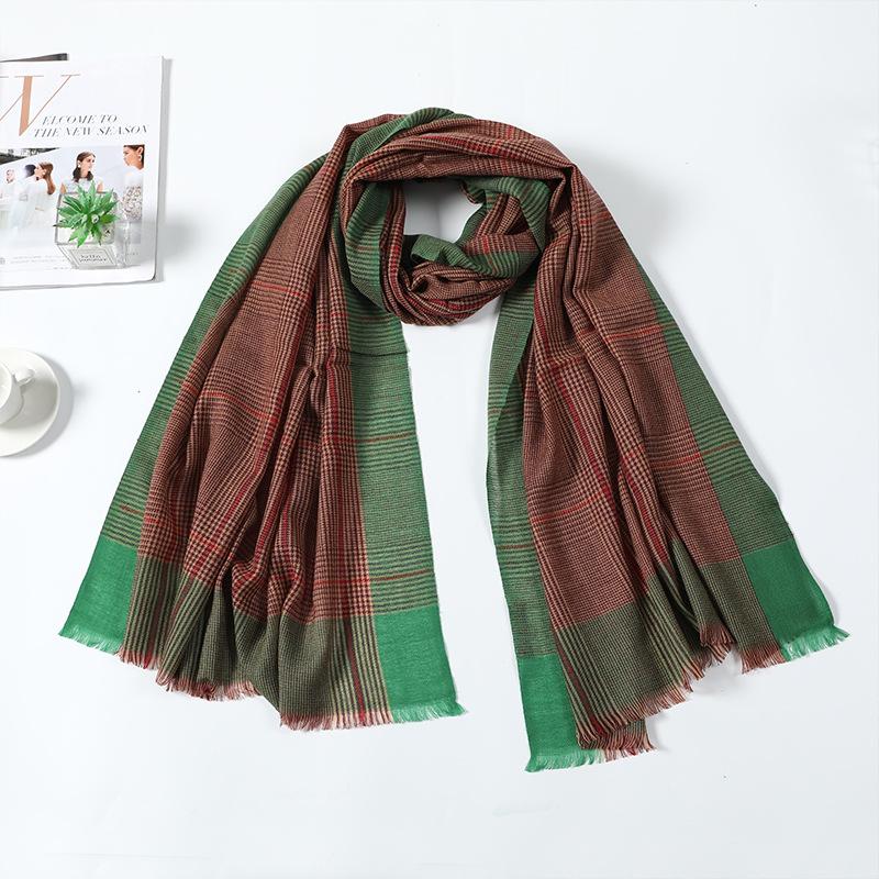 Spring and Autumn high-luxury shawl with light and thin women's dual-purpose scarf wool silk scarf soft scarf