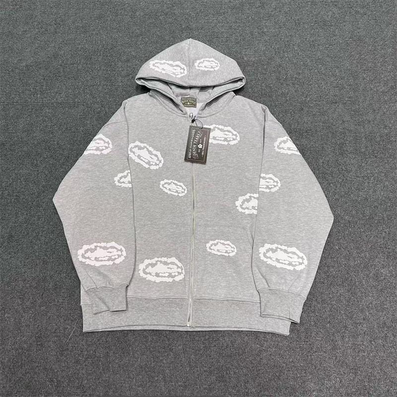 Mens Casual Tracksuit Set Long Sleeve Zip-Up Hooded Jacket Sweatpants Streetwear Floral Print Fleece Lined Sportswear