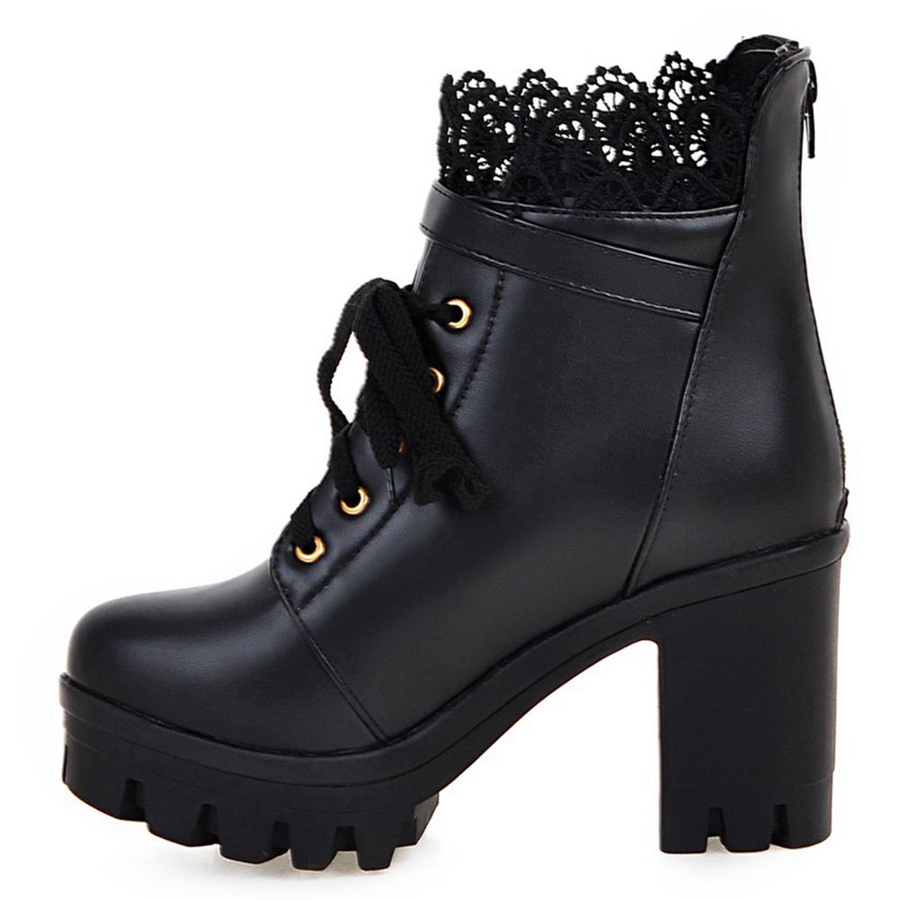 WeenFashion Womens Solid High-Heels Round-Toe Frosted Zipper Boots AMGXX115974 WeenFashion Womens Solid High-Heels Round-Toe Frosted Zipper Boots AMGXX115974