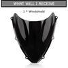 Windshield, PSLER Windscreen Double Bubble for GSXR600 750 K6 2006-2007, Black