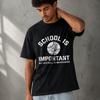 School Is Important But Baseball Is Importanter Letter Graphic Unisex Modal TShirt Print Short Sleeve Tee Soft Casual Street Tops