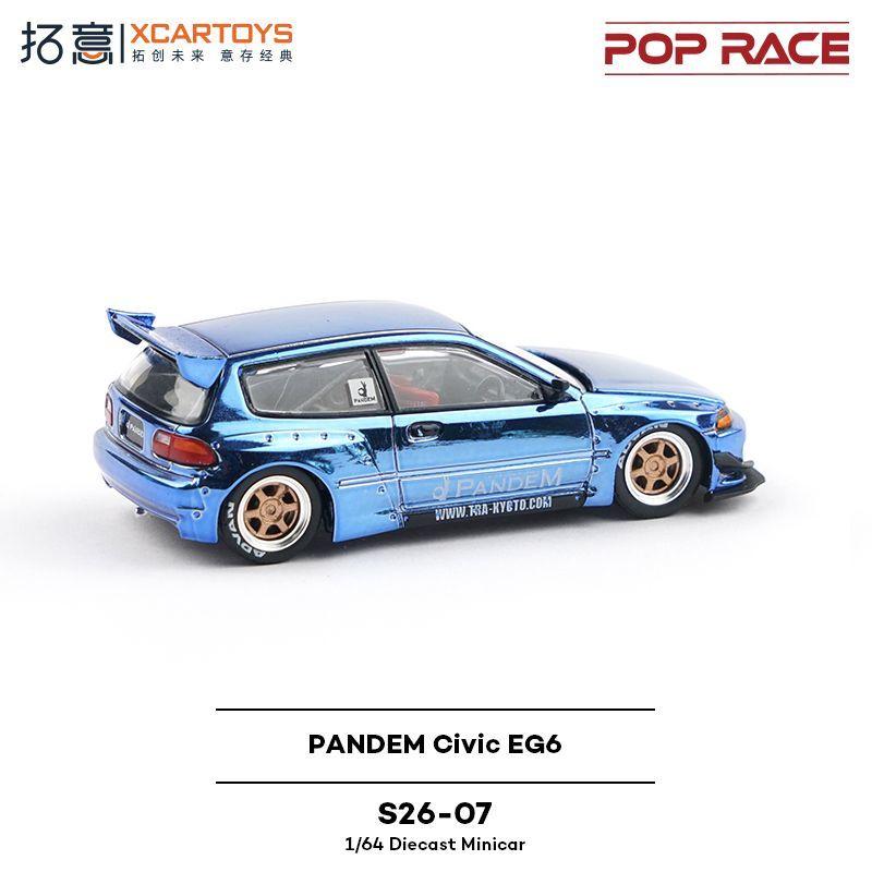MPC4 POP RACE 1:64 Honda PANDEM Civic EG6 Hatchback Supercar Alloy Die-Casting Car Model Collection Gift