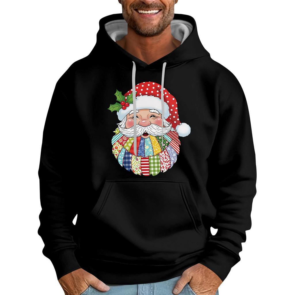 Løs herrehettegenser med juleprint