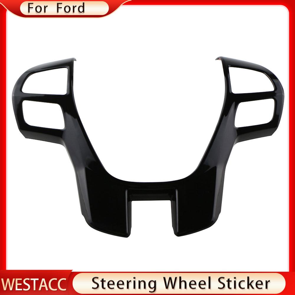 Car Steering Wheel Panel Cover Frame Sticker for Ford Ranger Everest Endeavour 2015 2016 2017 2018   