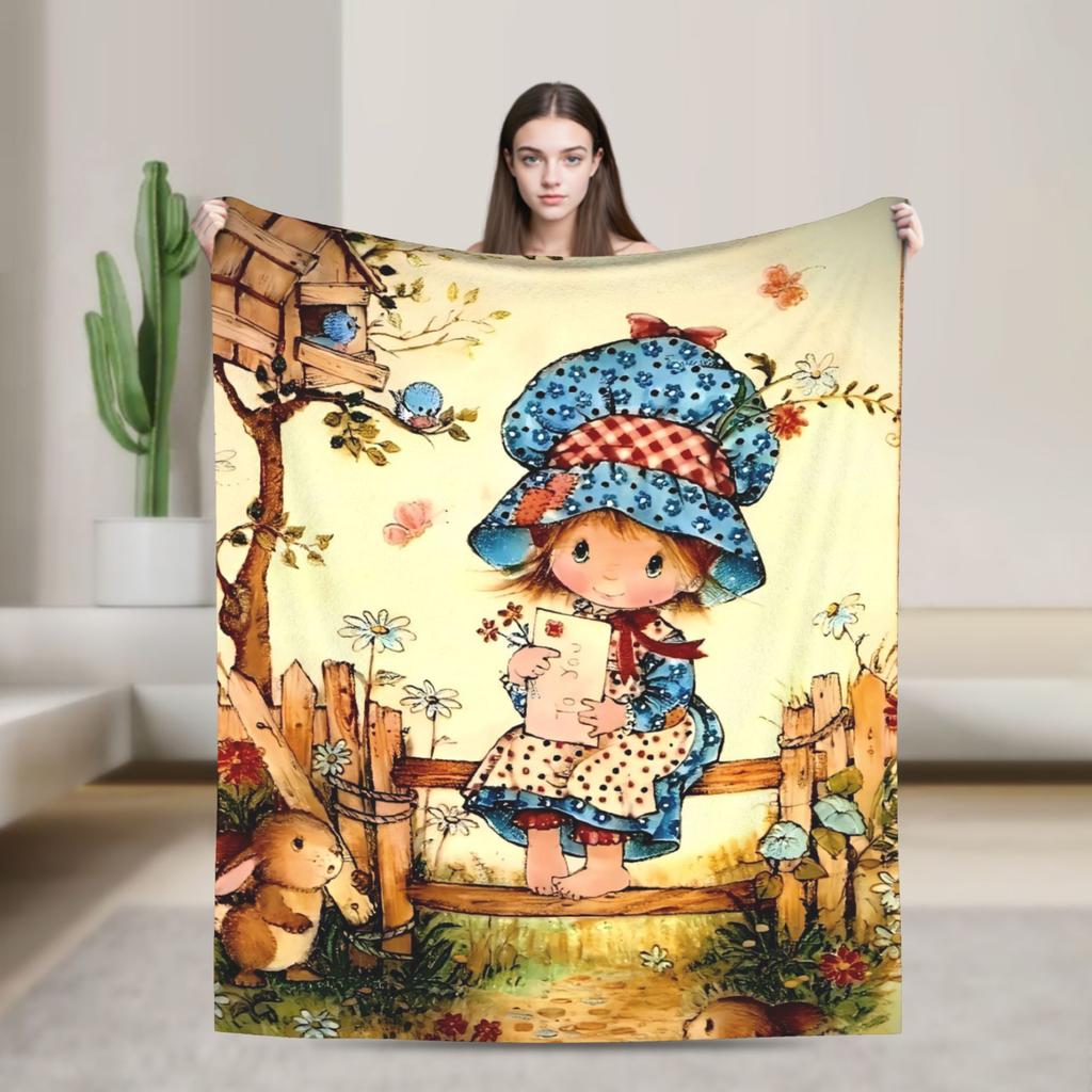 Warm Soft Blankets Picnic Sarah Kay Throw Blanket  Flannel Bedspread For Bedroom Novelty Sofa Bed Cover