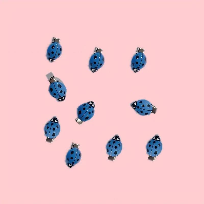 10Pcs Simulated Ladybug Hair Clips Animal Insect Hair Clips Creative Hair Accessories Headwear For Hair Decoration
