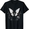 Butterfly Floral Drawing Wildlife Animal Lovers Artwork T-Shirt