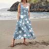 Women's Summer Casual Fashion Flower Printed Sleeveless  Pocket Dress