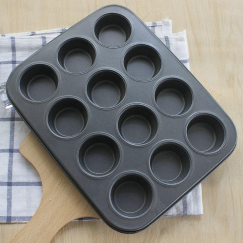 Forma de bolo de 12 furos para uso doméstico 12 assadeiras assadeiras assadeira de 12 furos chapa chapa assadeira assadeira de 5 cm assadeira assadeira