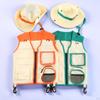 Kids Explorer Costume Set Camp Adventure Vest and Hat Pretend Play Halloween Party Cosplay Props for