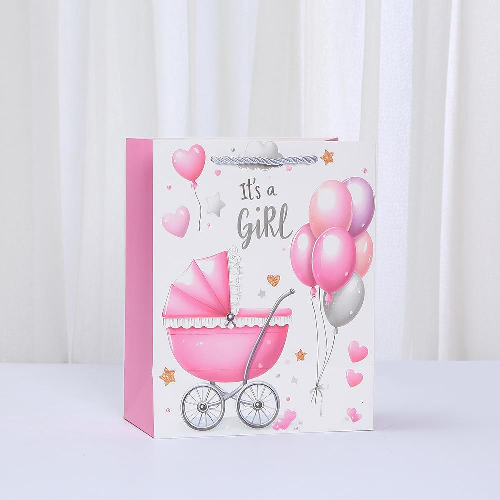 6/10pcs StoBag Baby Shower Party Paper Tote Bags Recyclable Gift Bags for Candy Cookies Gender Reveal Hospital Visitors