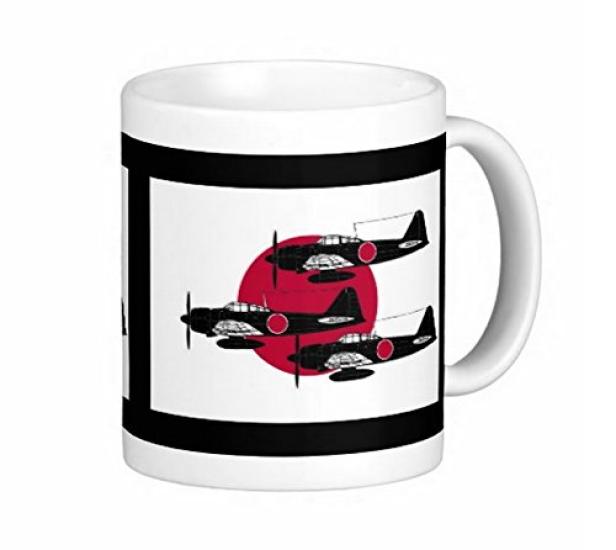 

Zero Fighter and Hinomaru Photo Mug Fighter Mug (Japanese Series) (Black)
