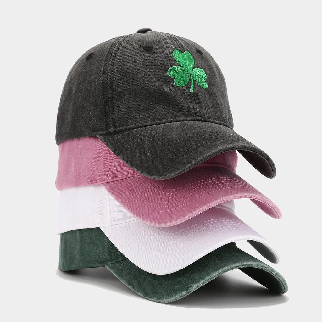 Gorra de Béisbol Verde Irlandés Pareja Retro Trébol Bordado Sombrero Protector Solar Hombres Mujeres Gorra de Pico Trendy Personalizada